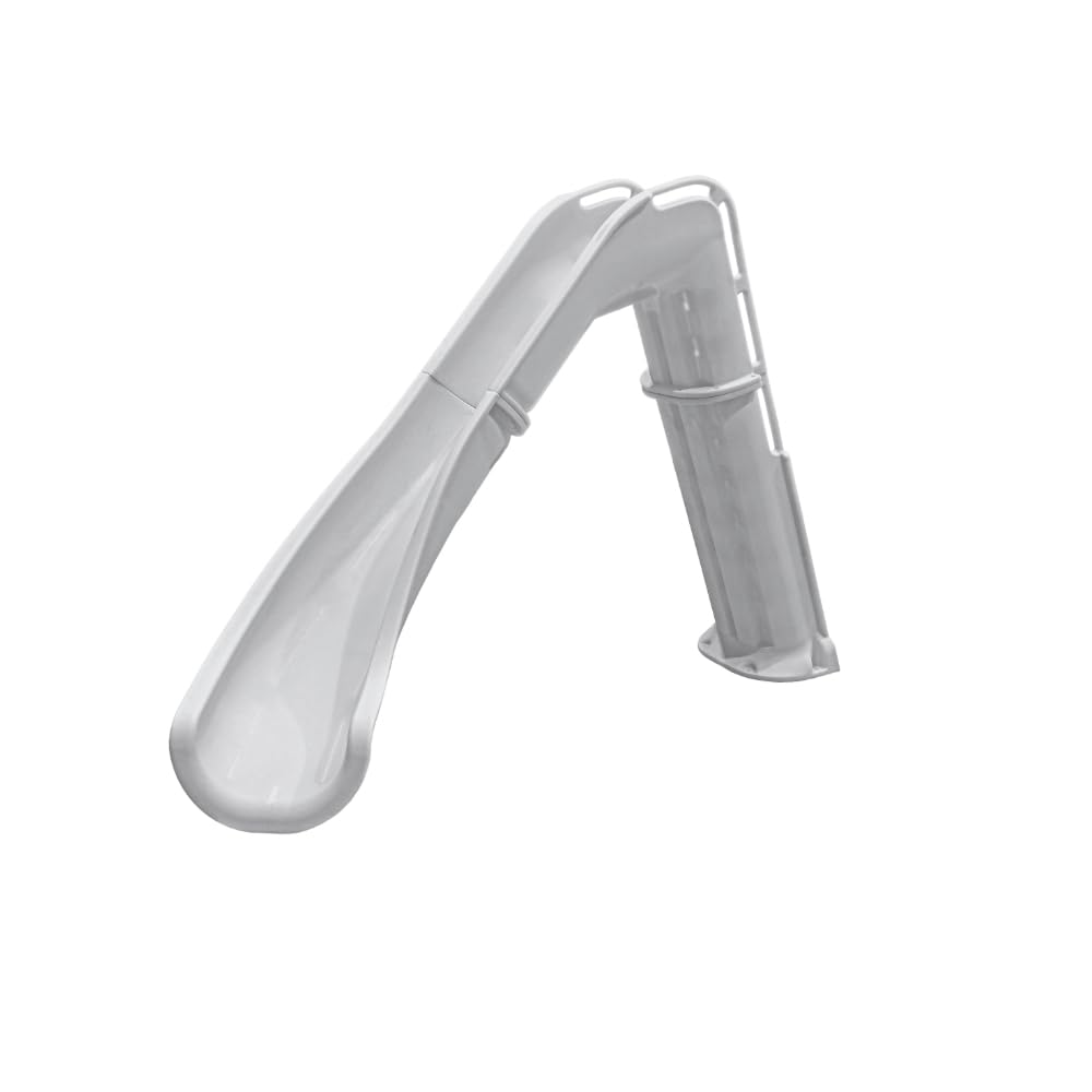 Bad Axe X7 Tall Deck-Mounted Pool Slide – Silver Quartz, Left-Hand Turn