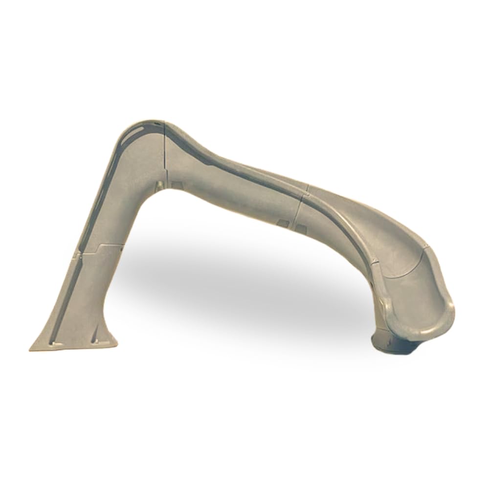 Global Pool Products Side Winder Deck-Mounted Pool Slide – Sand, Right Turn