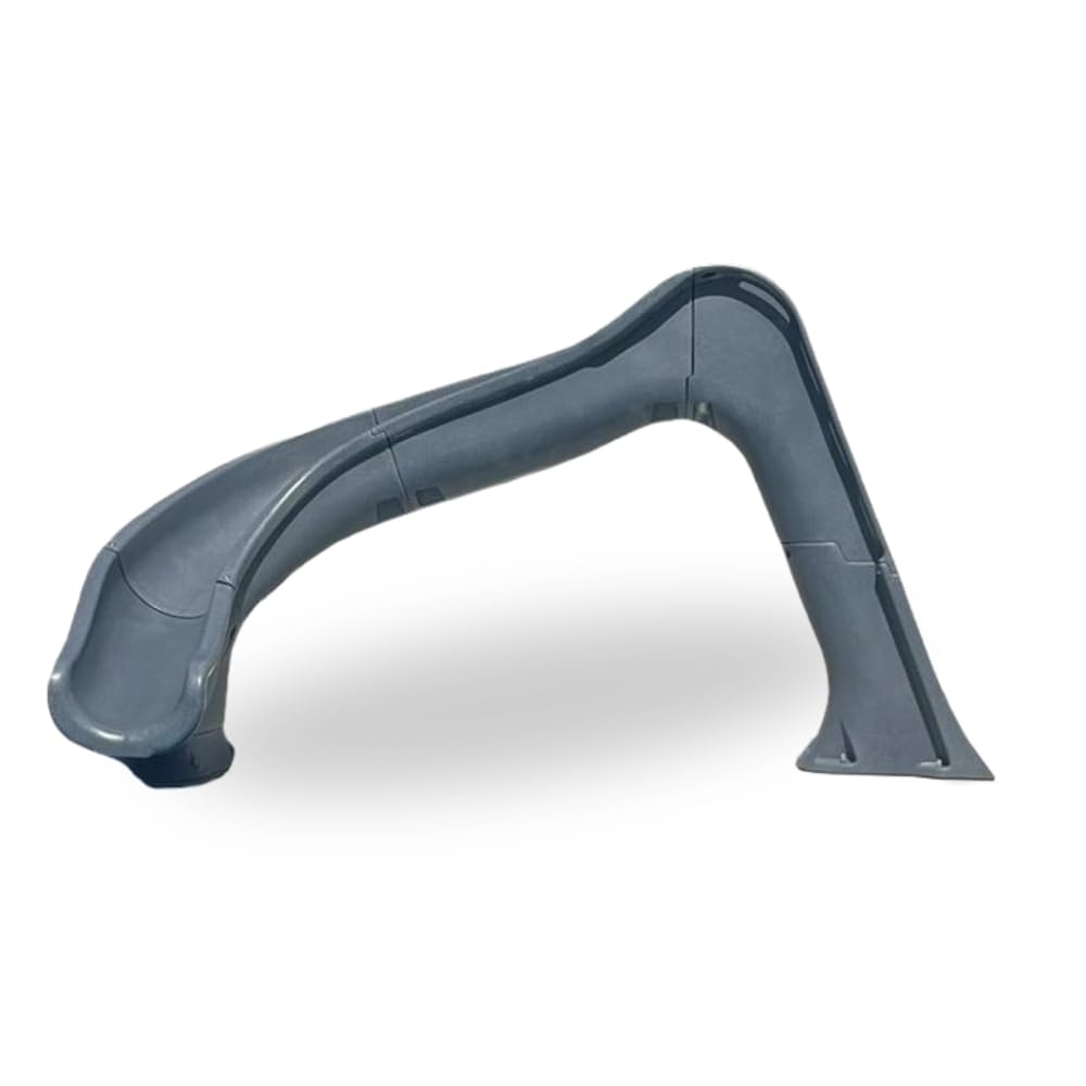 Global Pool Products Side Winder Deck-Mounted Pool Slide – Grey, Left Turn