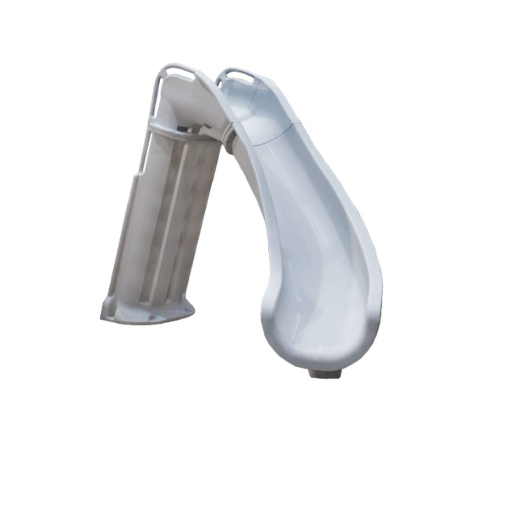 Bad Axe X6 Deck-Mounted Pool Slide – Silver Quartz, Right-Hand Turn