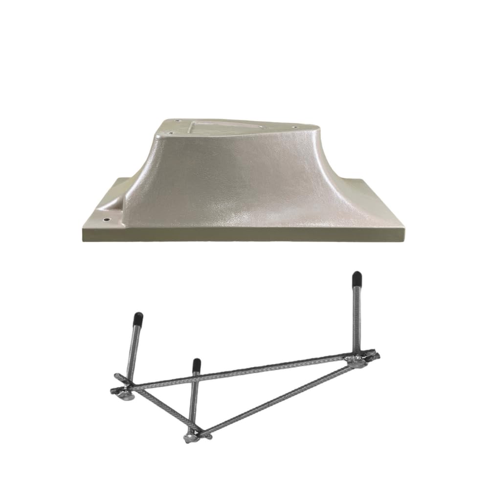 Global Pool Products 3-Bolt Diving Board Base with Jig – Fits 6 ft Boards – Sand