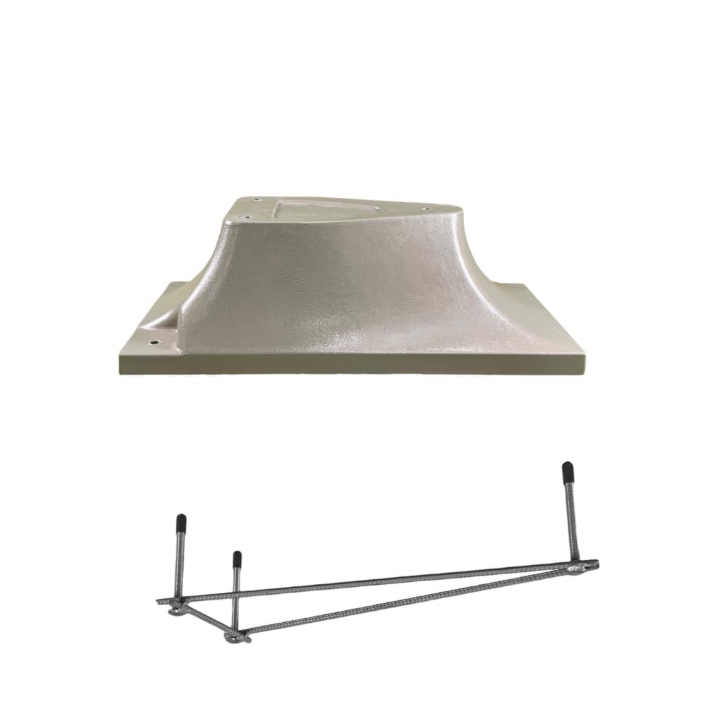 Global Pool Products 3-Bolt Diving Board Base with Jig – Fits 8 ft Boards – Sand