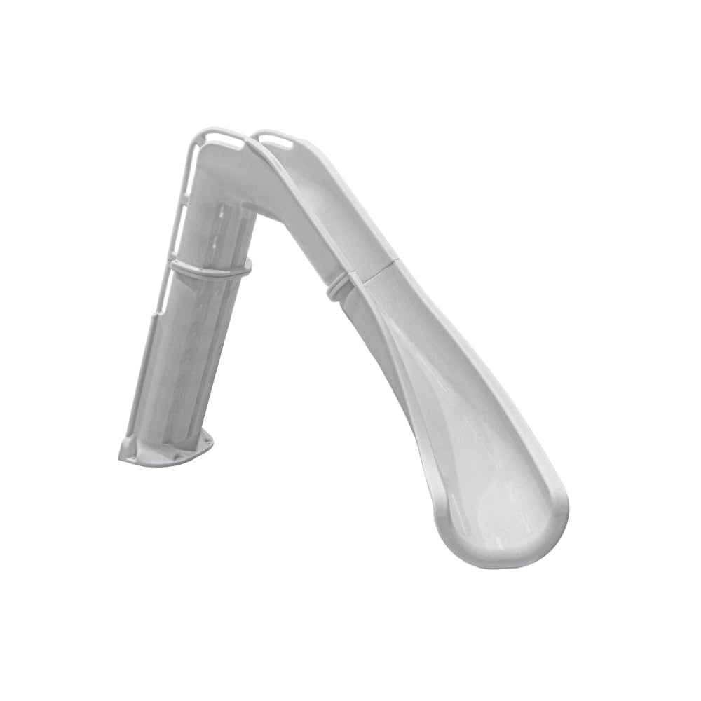 Bad Axe X7 Tall Deck-Mounted Pool Slide – Silver Quartz, Right-Hand Turn