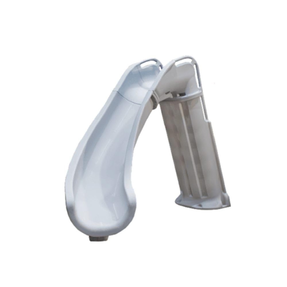 Bad Axe X6 Deck-Mounted Pool Slide – Silver Quartz, Left-Hand Turn