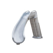 Bad Axe X6 Deck-Mounted Pool Slide – Silver Quartz, Left-Hand Turn